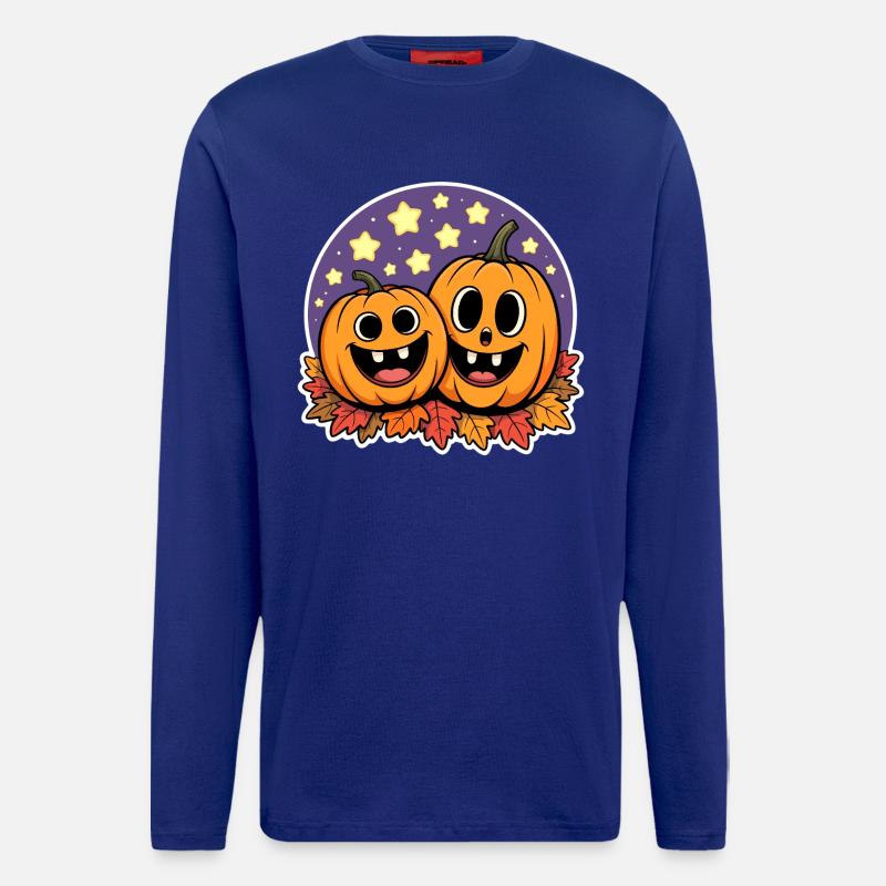 Two Happy Pumpkins Autumn - Longsleeve - made by SPREAD  - Iconic Blue
