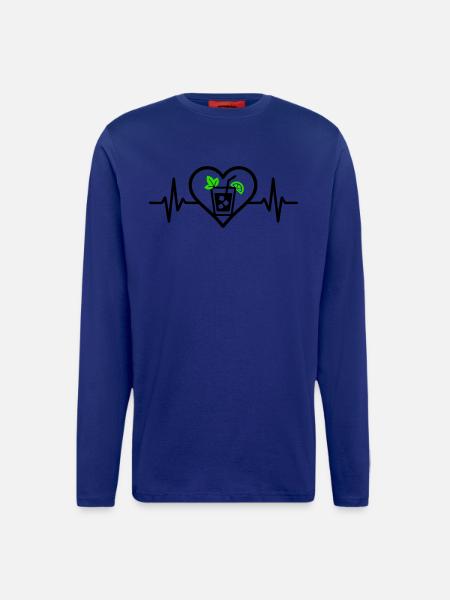 Mojito Herz Aperitif Cocktail - Langarmshirt - made by SPREAD - Iconic Blue