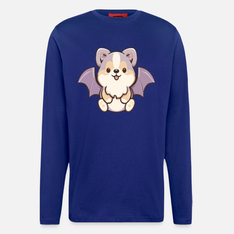 Chibi Bat Pup Peluche - Manches longues bio décontracté fabriqué en UE - Iconic Blue