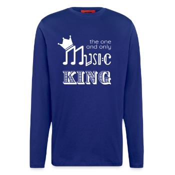 Music King - musikalisches Design für Männer - Langarmshirt - made by SPREAD  - Iconic Blue - Vorne
