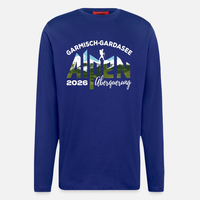 Alpenüberquerung 2026 Garmisch Gardasee Wandern - Langarmshirt - made by SPREAD  - Iconic Blue