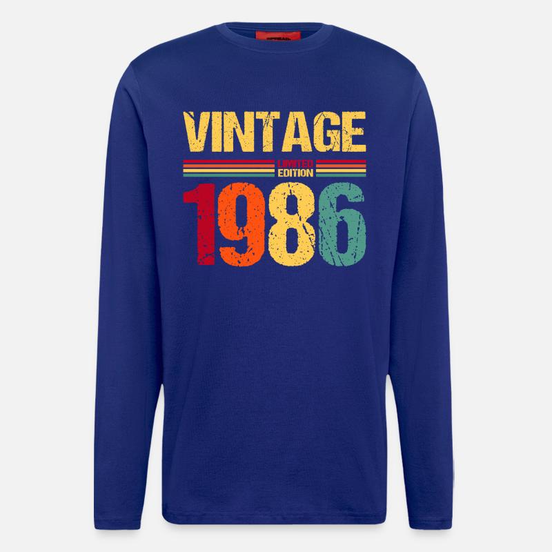 40e anniversaire 1986 Édition limitée - Manches longues bio décontracté fabriqué en UE - Iconic Blue