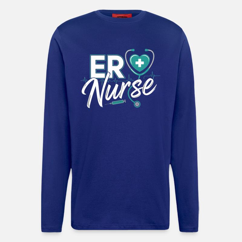 ER Nurse Herz Logo - Langarmshirt - made by SPREAD  - Iconic Blue
