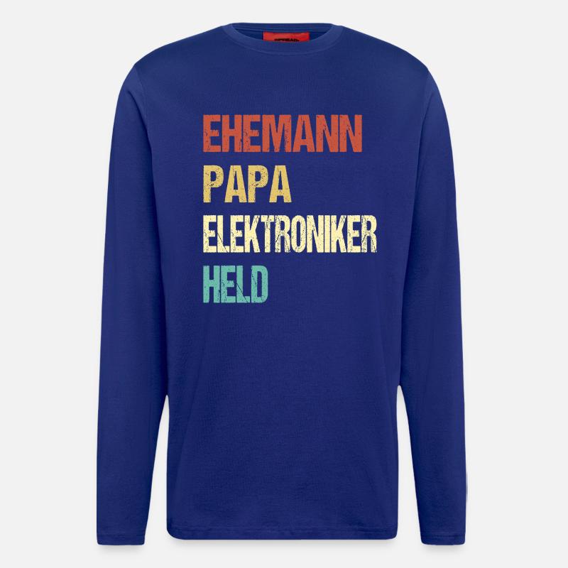 Elektroniker Papa - Langarmshirt - made by SPREAD  - Iconic Blue