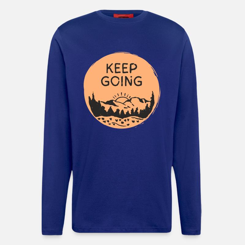 Keep Going / Mountain Scenery Sunrise - Longsleeve - made by SPREAD  - Iconic Blue