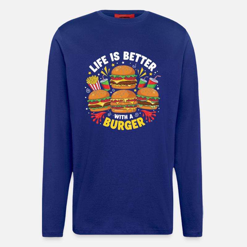 Burger Hamburger - Langarmshirt - made by SPREAD  - Iconic Blue