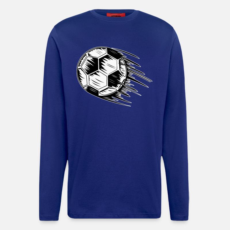 Fußball in Flug - Langarmshirt - made by SPREAD - Iconic Blue