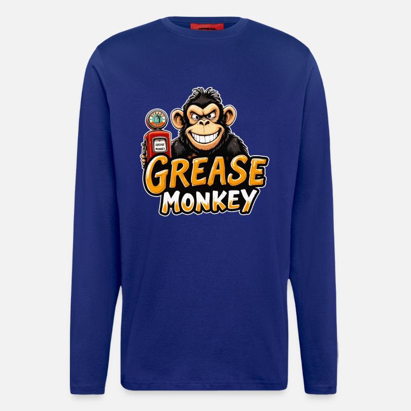 GreaseMonkey Grins-Mechaniker - Langarmshirt - made by SPREAD  - Iconic Blue