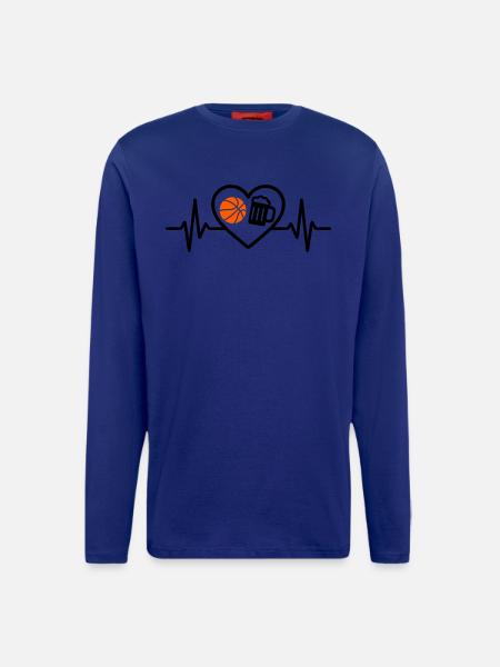 Herz Basketball Bier - Langarmshirt - made by SPREAD - Iconic Blue