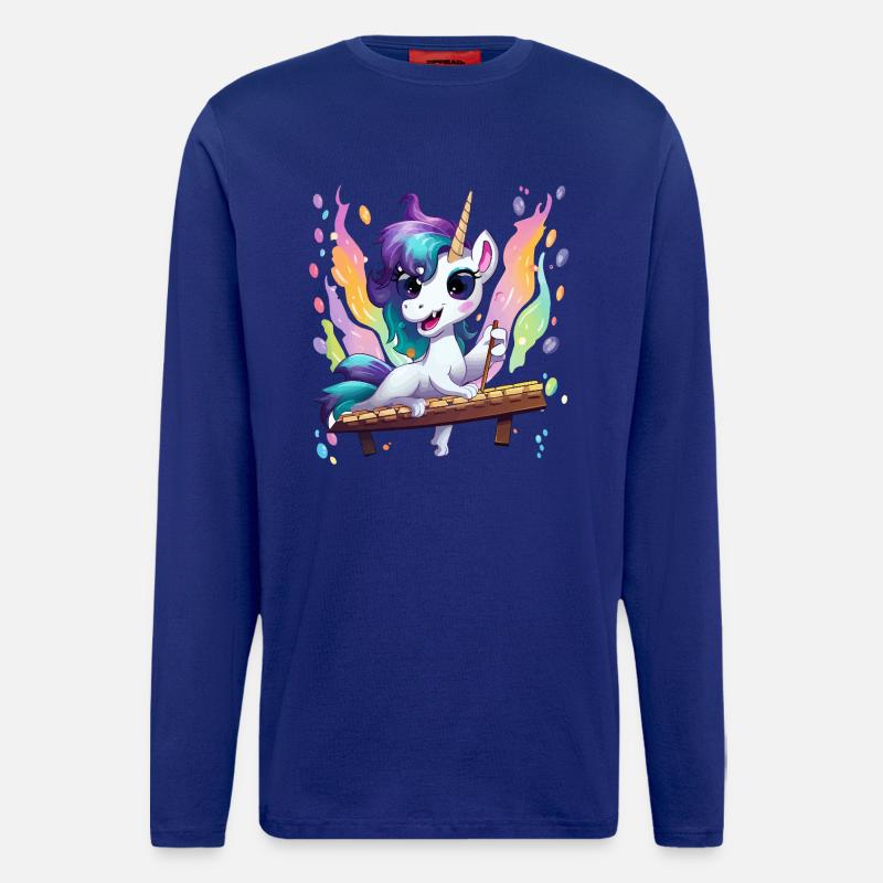 Regenbogen Einhorn Klangzauber - Langarmshirt - made by SPREAD  - Iconic Blue