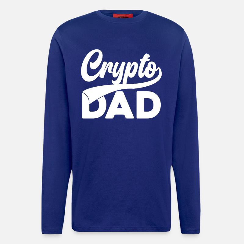 Crypto Dad Script Logo - Manches longues bio décontracté fabriqué en UE - Iconic Blue