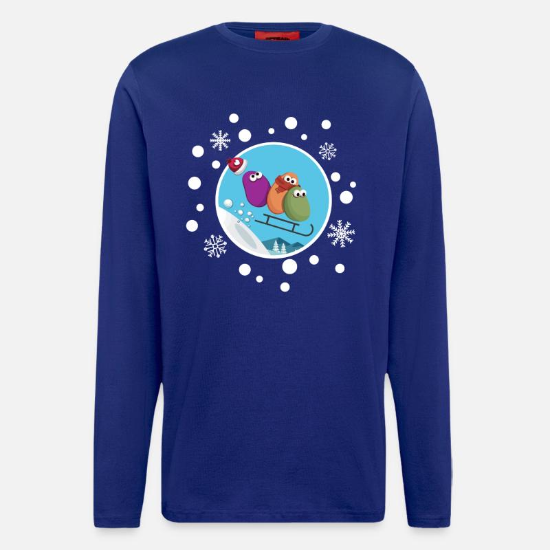 Winter-Schlitten-Humor – Nervenkitzel und Magie - Langarmshirt - made by SPREAD  - Iconic Blue