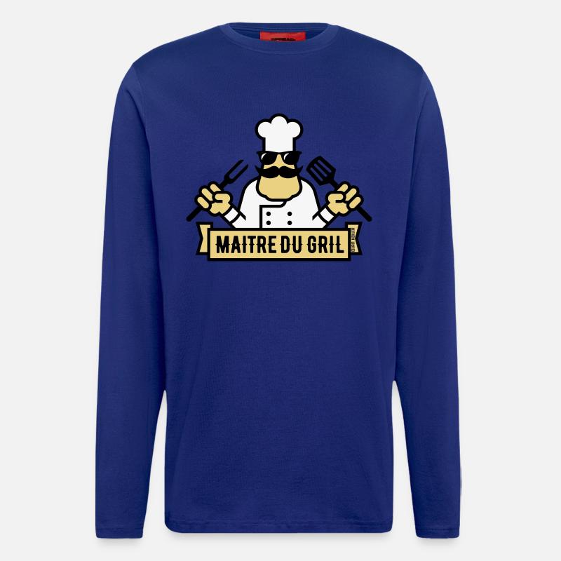 Grill Master (Grill / BBQ / BBQ / 3C) - Langarmshirt - made by SPREAD  - Iconic Blue