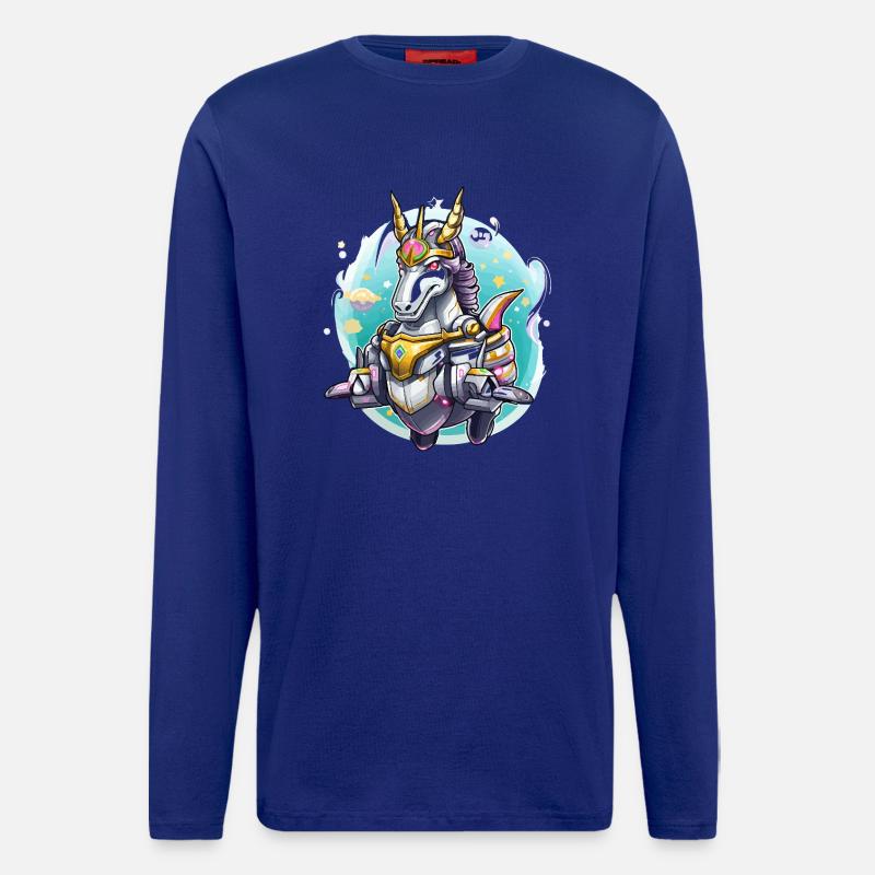 Neon-Unicorn-Krieger - Langarmshirt - made by SPREAD  - Iconic Blue