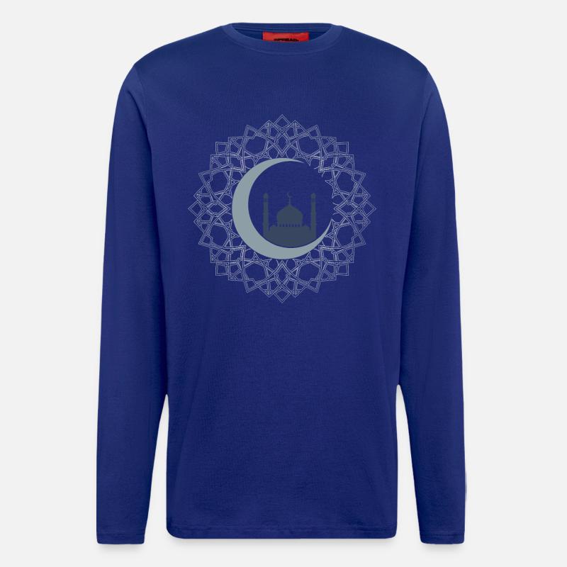 Islamische Kunst-Moschee Halbmond Elegant - Langarmshirt - made by SPREAD  - Iconic Blue