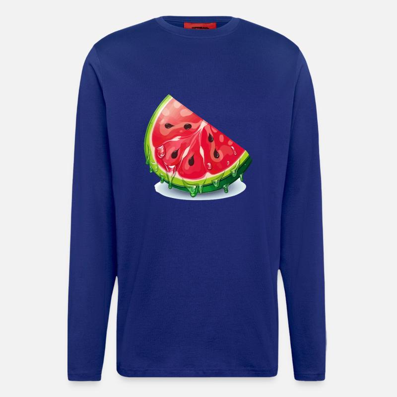 Tranche de pastèque - Manches longues bio décontracté fabriqué en UE - Iconic Blue