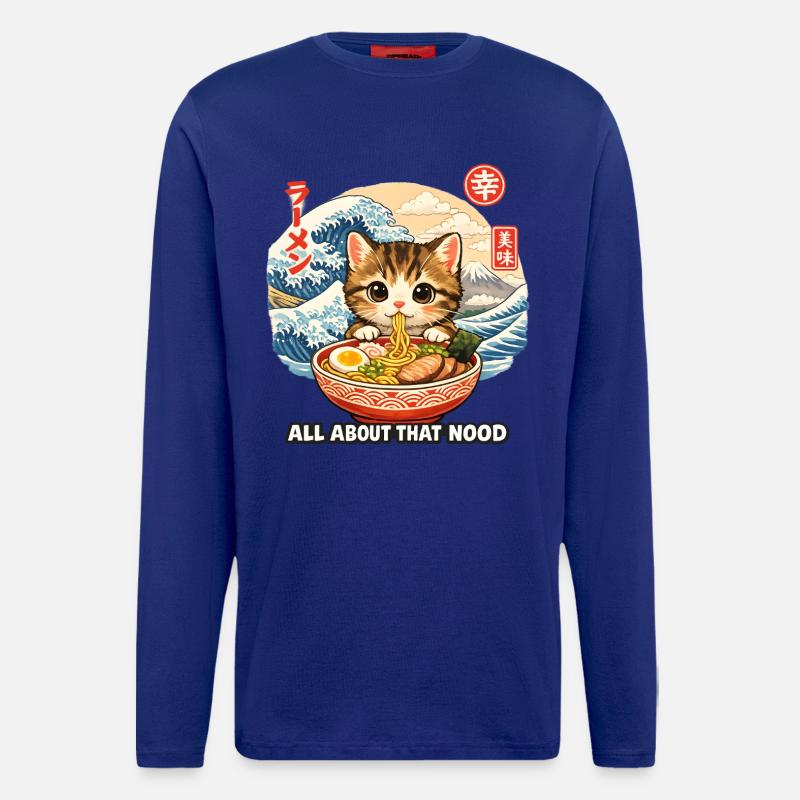 Cats ramen ukiyo-e - Longsleeve - made by SPREAD  - Iconic Blue