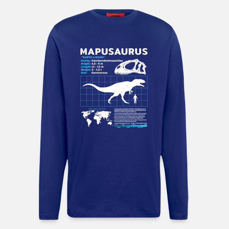 Mapusaurus Fact Sheet - Langarmshirt - made by SPREAD  - Iconic Blue