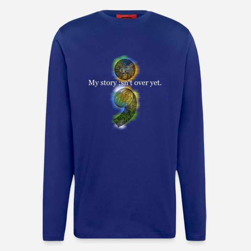 Zentangle-Semikolon - Langarmshirt - made by SPREAD  - Iconic Blue