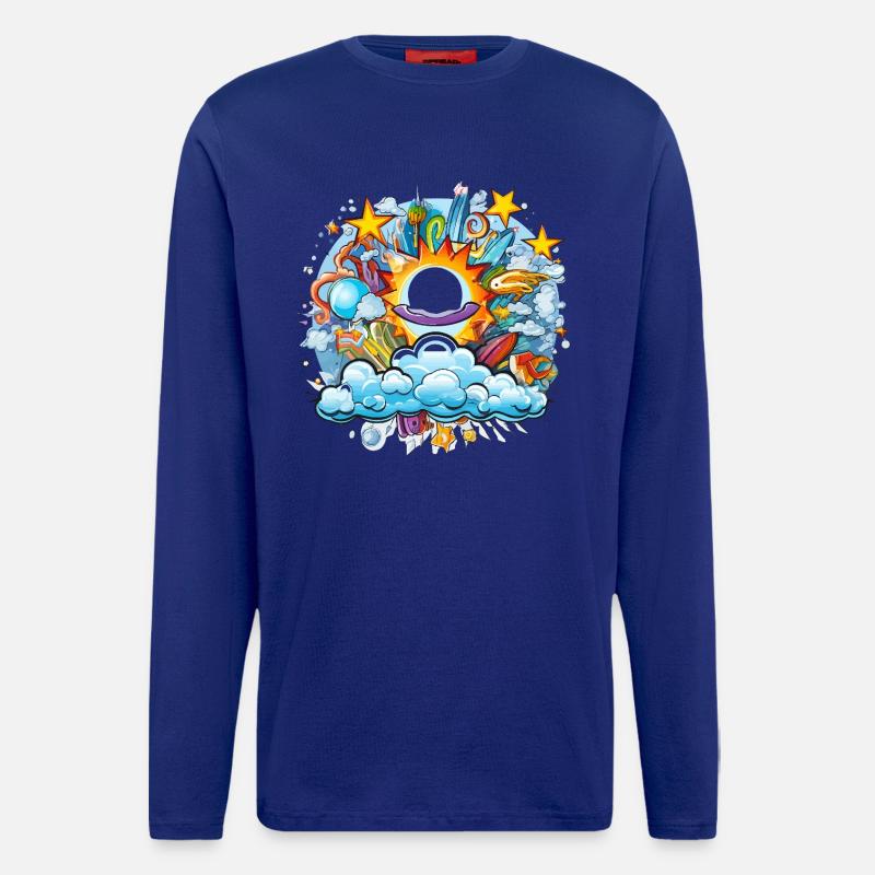 Cosmic Solar Flight Doodle - Longsleeve - made by SPREAD  - Iconic Blue