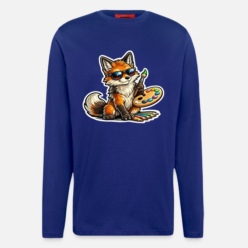 Naughty Fox Painter with Palette - Longsleeve - made by SPREAD  - Iconic Blue
