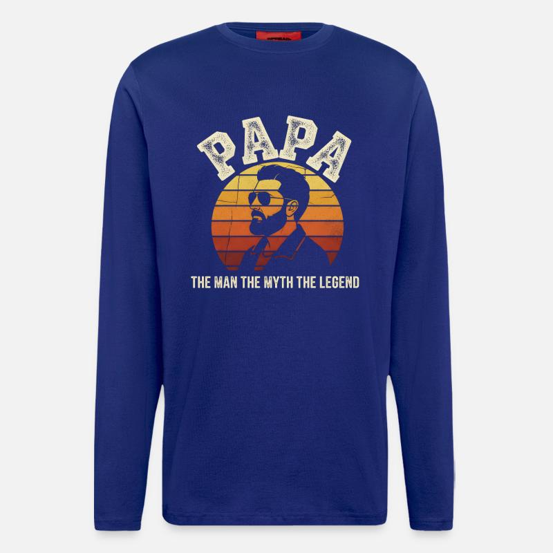 Papa Legend Retro Sun - Langarmshirt - made by SPREAD  - Iconic Blue