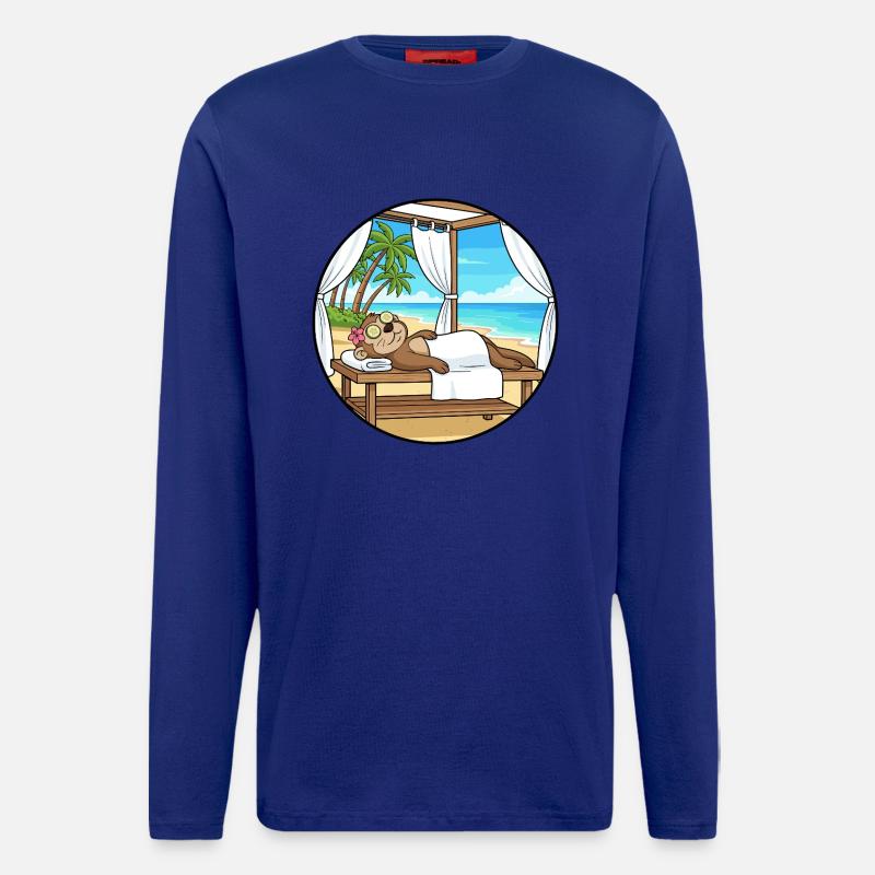 Beach Spa Monkey Ape Relaxing Art - Longsleeve - made by SPREAD  - Iconic Blue