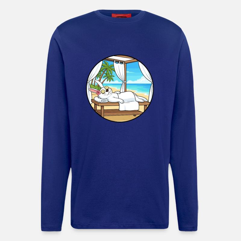 Beach Spa Rabbit Bunny Relaxing Art - Longsleeve - made by SPREAD  - Iconic Blue