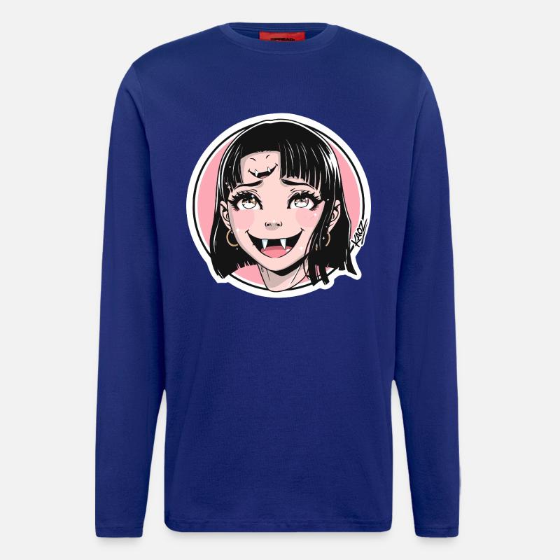 Vampirmädchen Pop Art Sticker - Langarmshirt - made by SPREAD  - Iconic Blue