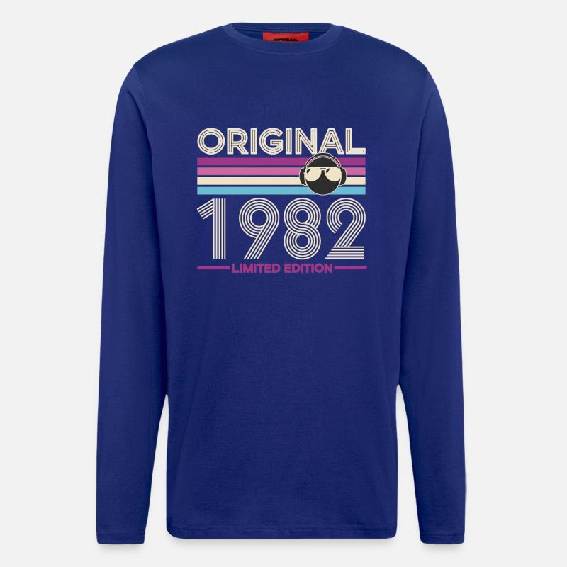 Original 1982 Retro Edition - Manches longues bio décontracté fabriqué en UE - Iconic Blue