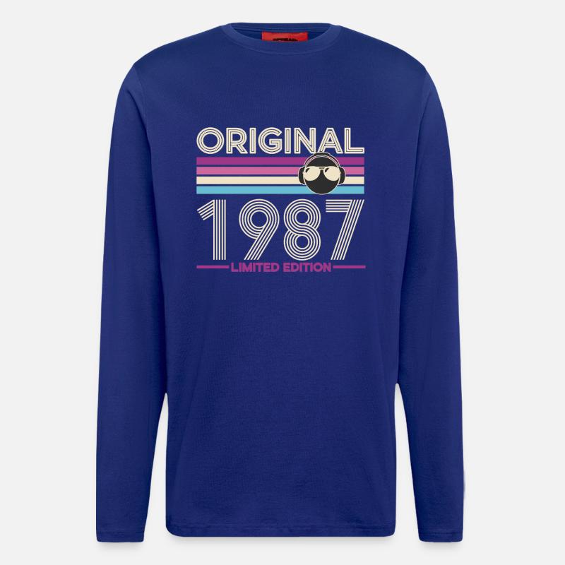 Original 1987 Edition Limitée - Manches longues bio décontracté fabriqué en UE - Iconic Blue