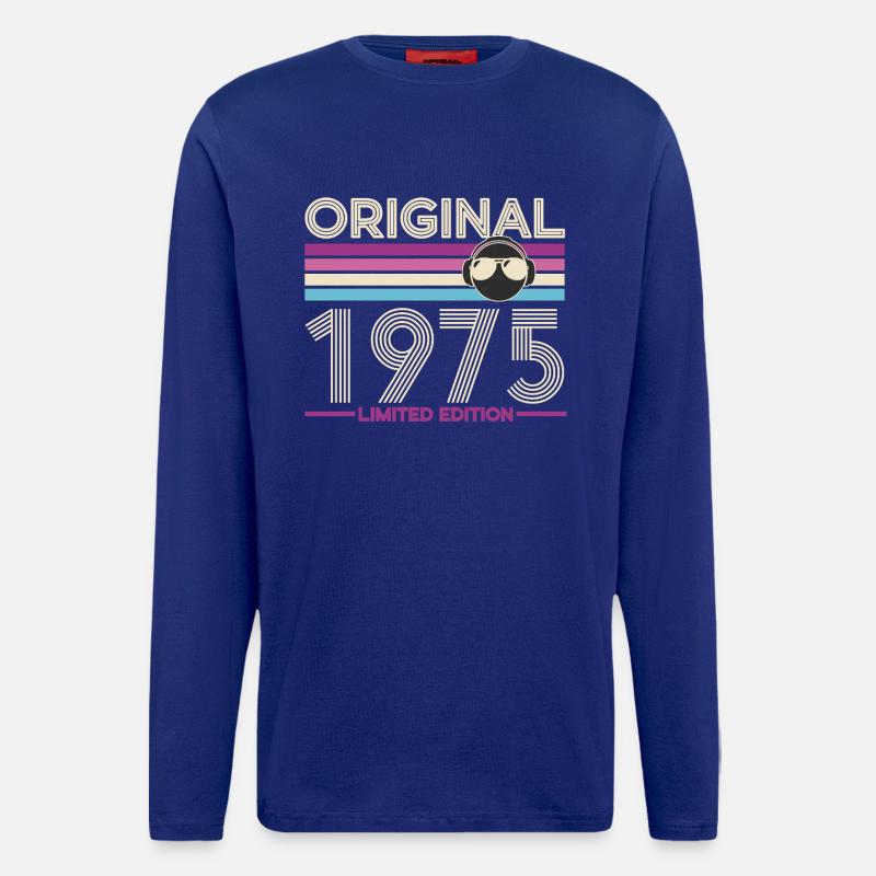 Original 1975 Édition Limitée - Manches longues bio décontracté fabriqué en UE - Iconic Blue