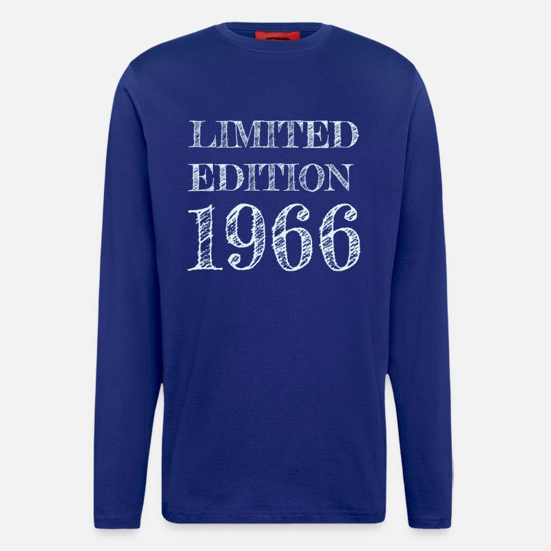 1966 60e année de naissance - Manches longues bio décontracté fabriqué en UE - Iconic Blue