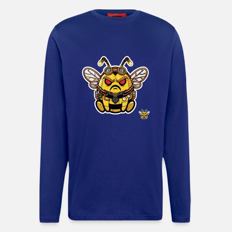 Bionic Edgy Steampunk Cyborg Bee - Longsleeve - made by SPREAD  - Iconic Blue