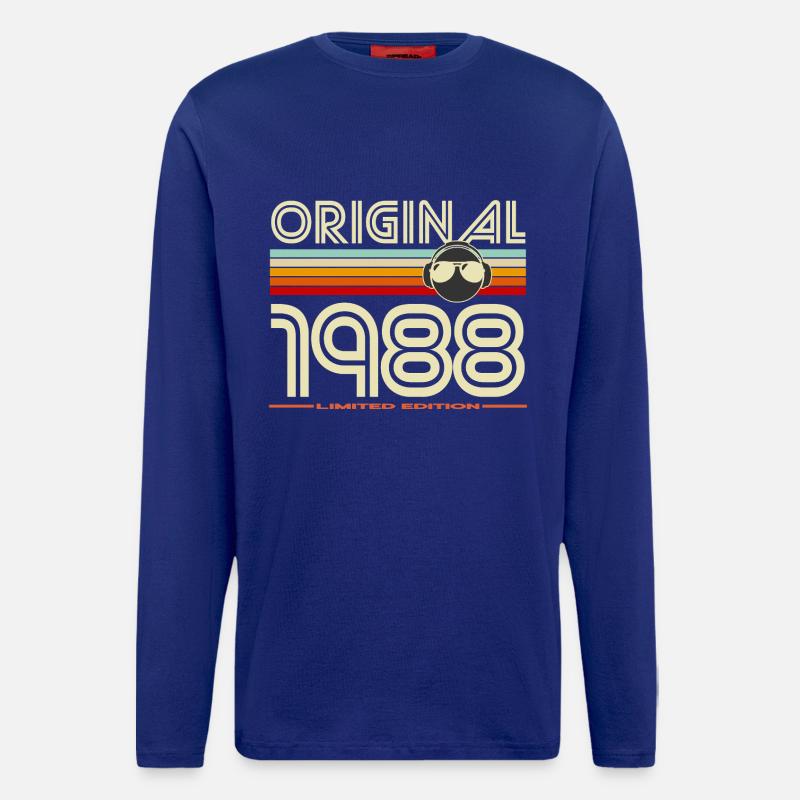 Original 1988 Édition Limitée Retro - Manches longues bio décontracté fabriqué en UE - Iconic Blue