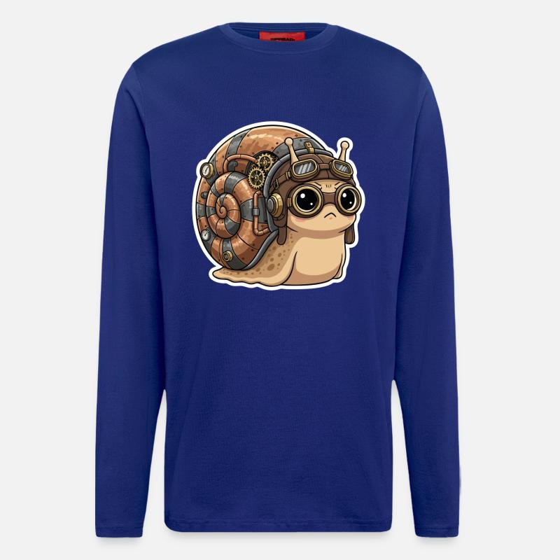 Snail Aviator Steampunk Shell Copper - Langarmshirt - made by SPREAD  - Iconic Blue