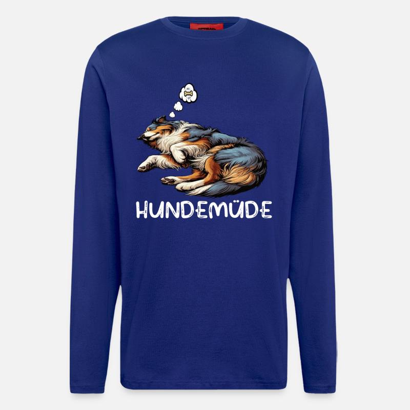 Hundemüde Australian Shepherd Aussie Aussiehalter - Langarmshirt - made by SPREAD - Iconic Blue