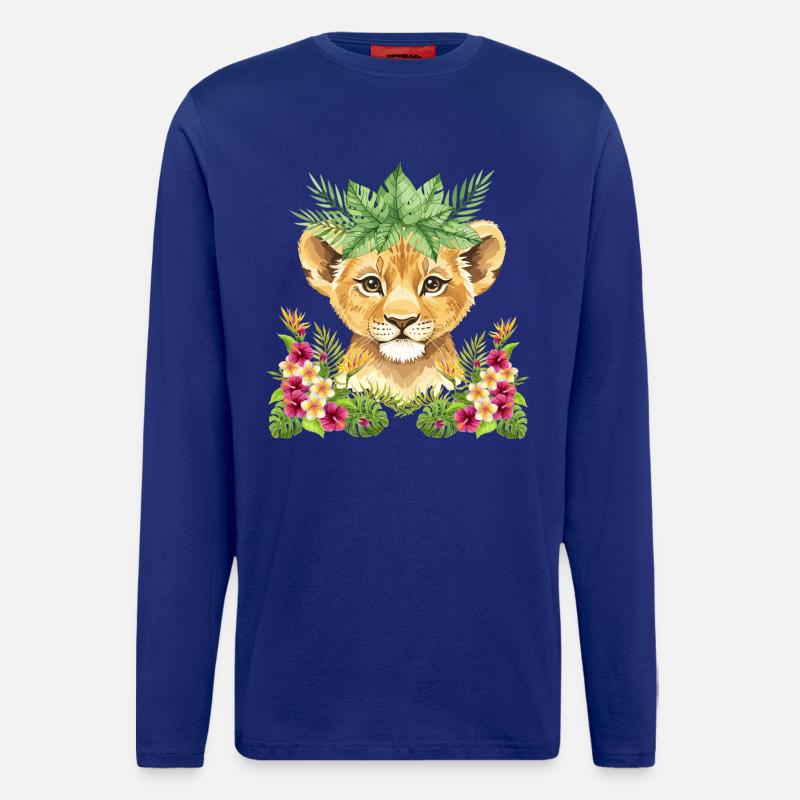 Blütenlöwenjunges - Langarmshirt - made by SPREAD  - Iconic Blue