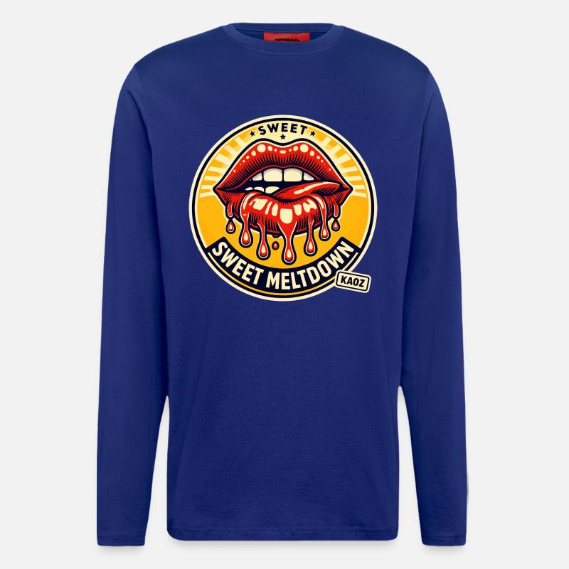 Süße Meltdown-Lippenkunst - Langarmshirt - made by SPREAD  - Iconic Blue
