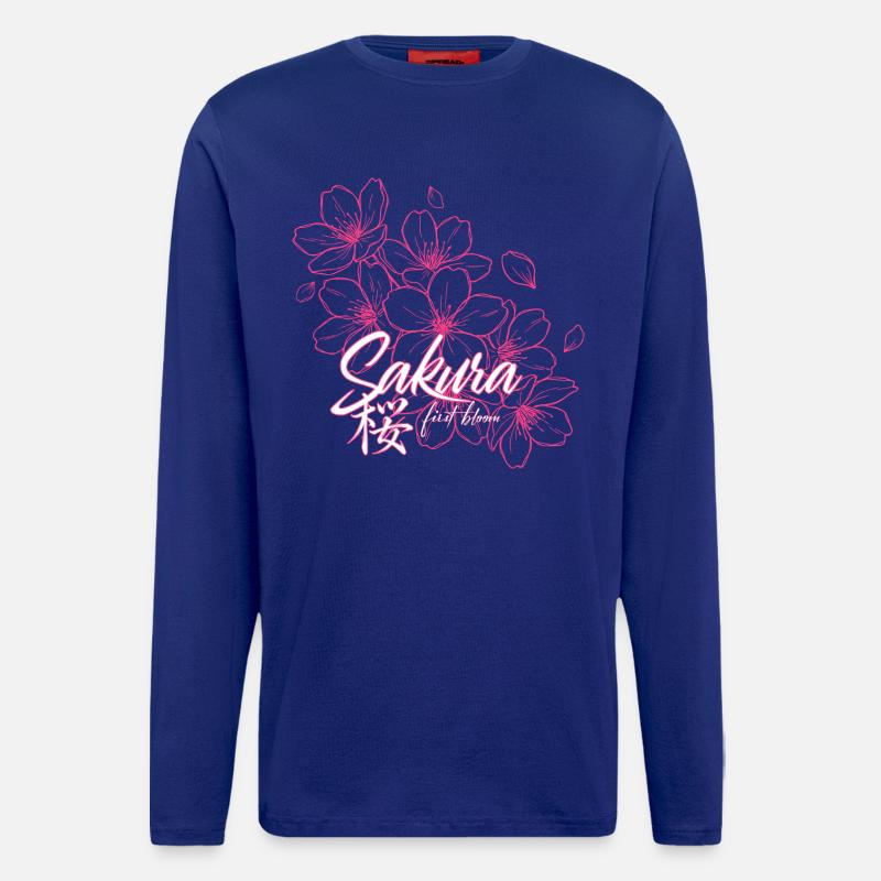 Sakura Cherry Blossoms in Pink - Longsleeve - made by SPREAD  - Iconic Blue