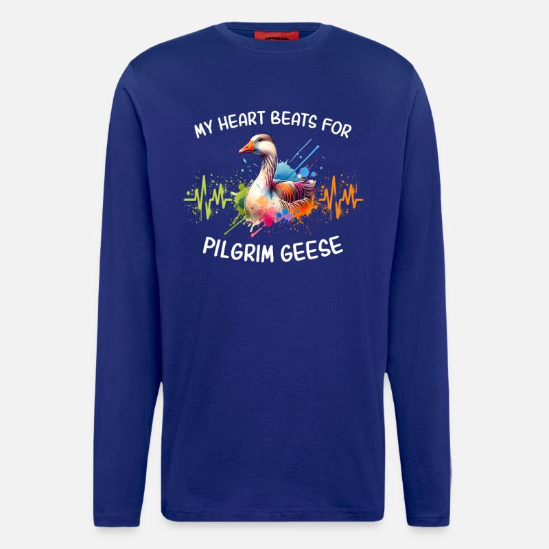 Pilgrim Gans Herzlinie - Langarmshirt - made by SPREAD  - Iconic Blue