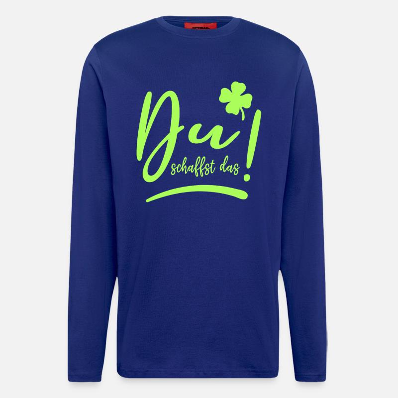 Du schaffst das! Glücksbringer Mutmacher neon - Langarmshirt - made by SPREAD  - Iconic Blue