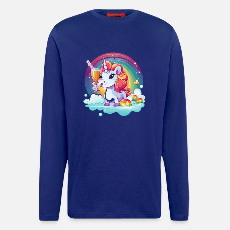 Regenbogen‑Unicorn Feierglanz - Langarmshirt - made by SPREAD - Iconic Blue