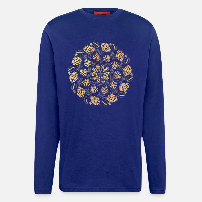 Shell Mandala - gold - Longsleeve - made by SPREAD  - Iconic Blue