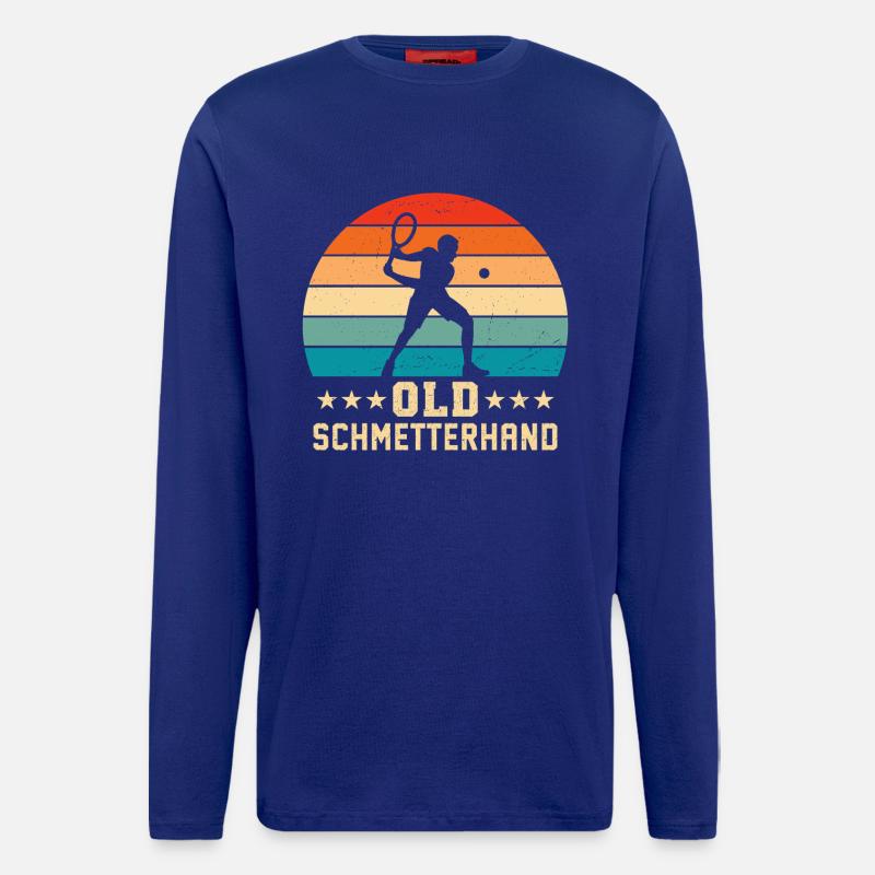 Old Schmetterhand Retro Tennis  - Langarmshirt - made by SPREAD  - Iconic Blue