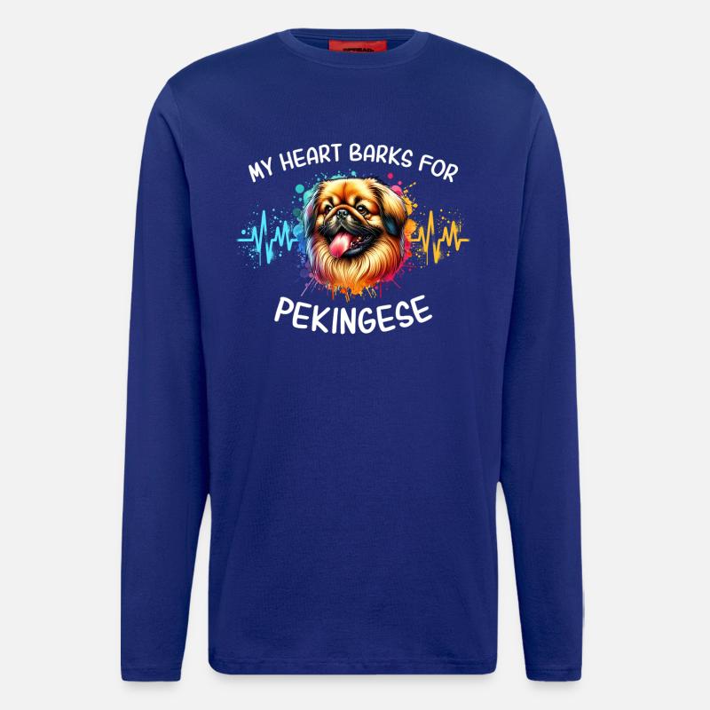 Pekinese Herzlinie - Langarmshirt - made by SPREAD  - Iconic Blue