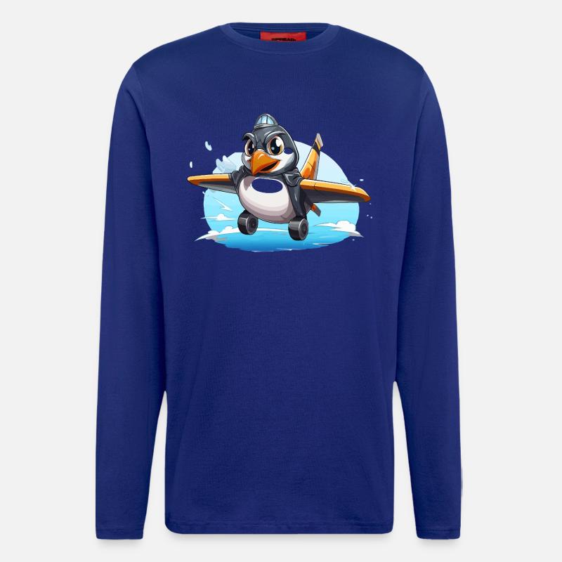 PinguinPilot Flugpinguin - Langarmshirt - made by SPREAD  - Iconic Blue