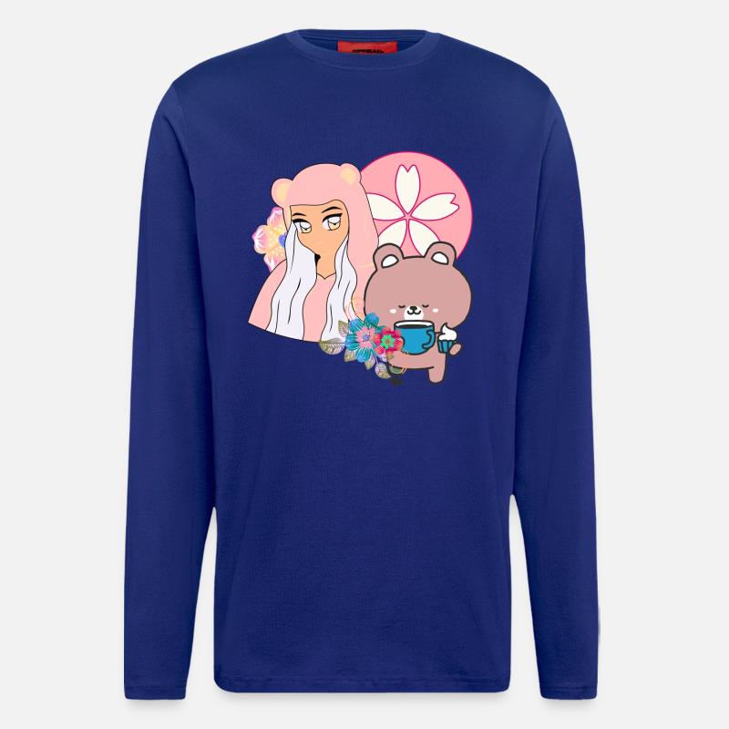 Kawaii Bear & Inclusive Tea Time - Longsleeve - made by SPREAD  - Iconic Blue
