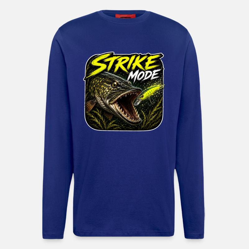 Strike-Mode Hechtfischerei-Design - Langarmshirt - made by SPREAD  - Iconic Blue