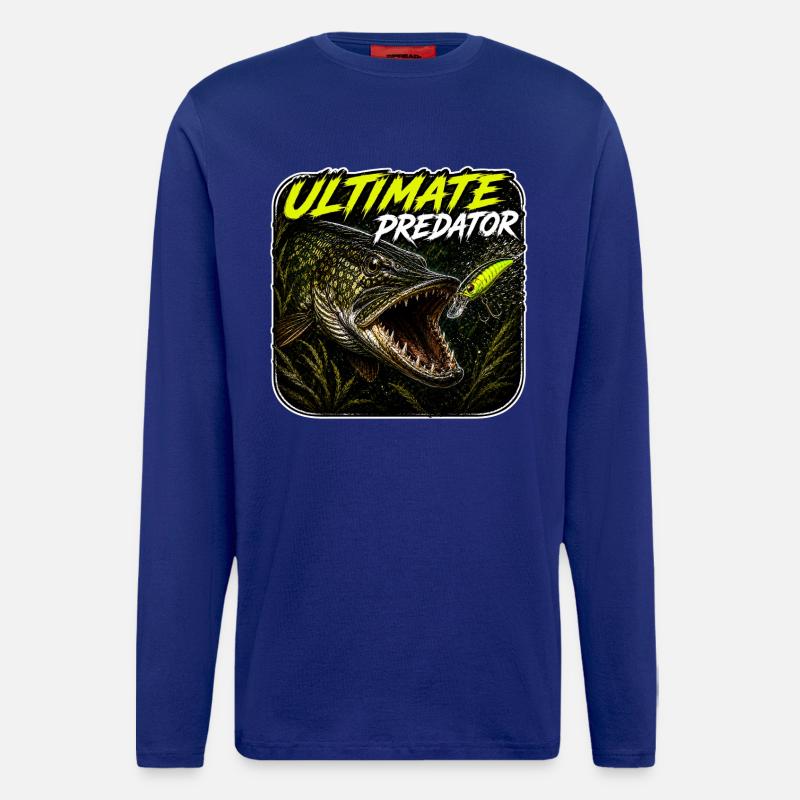 Ultimatives Predator-Hechtfang-Design - Langarmshirt - made by SPREAD - Iconic Blue